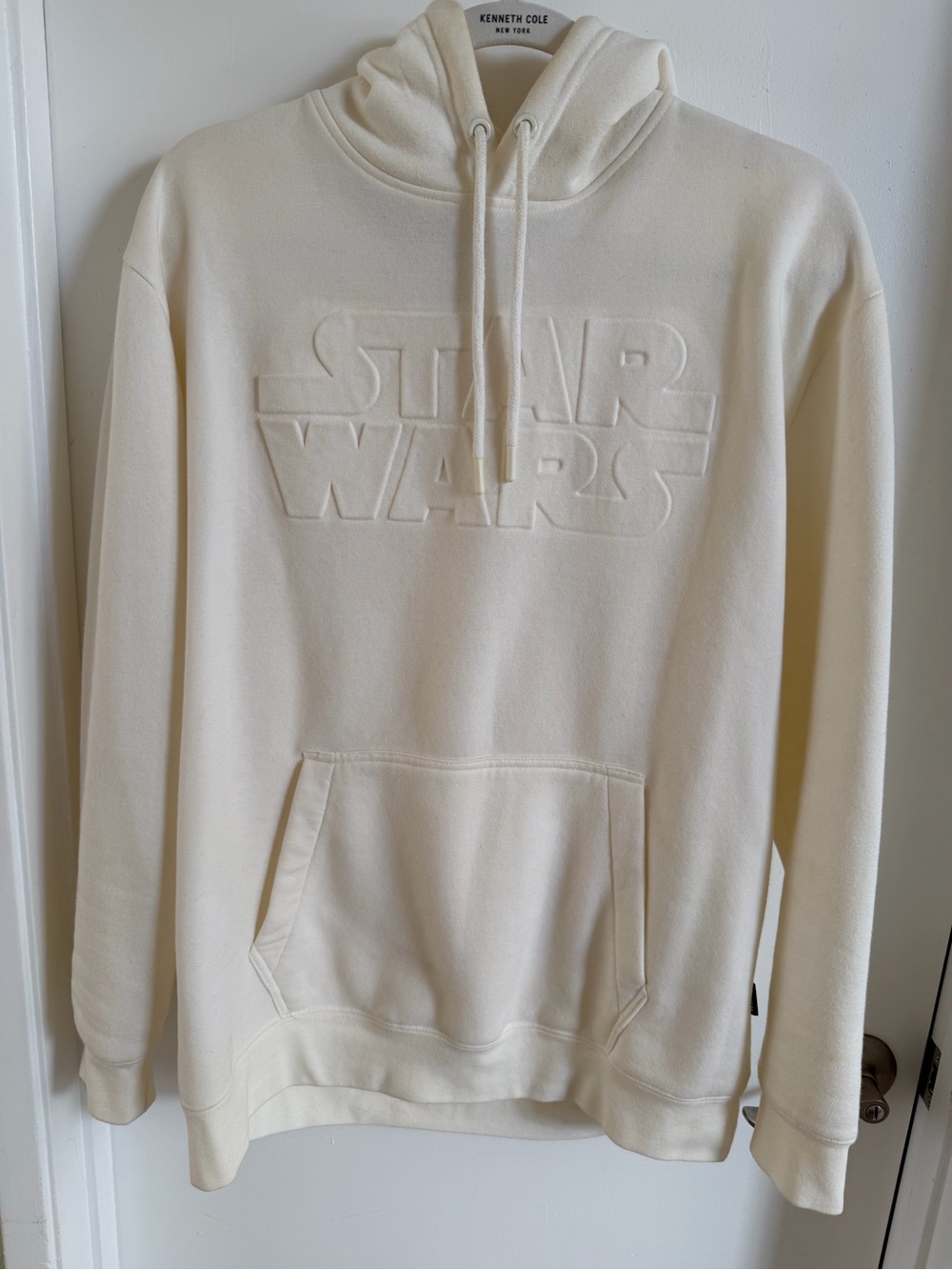 Discontinued Star Wars Cream Embossed Logo Hoodie M Rare